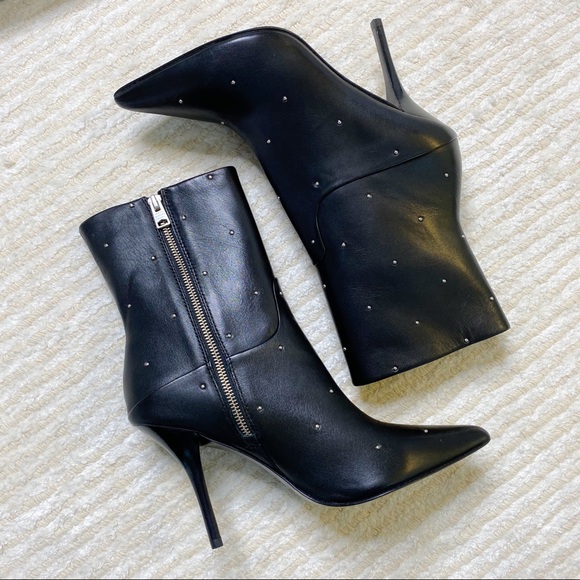NWT All Saints black studded stiletto boots